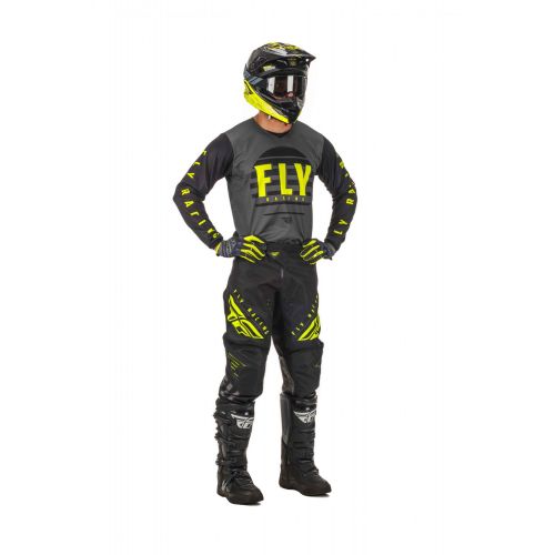 MAILLOT FLY KINETIC K220 2020 NOIR/GRIS/JAUNE FLUO