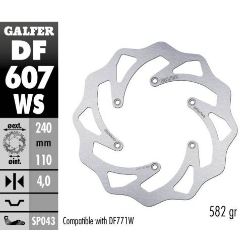 DISQUE ARRIERE GALFER WAVE FIXE 240MM