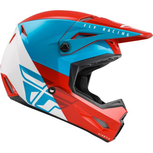 CASQUE FLY KINETIC STRAIGHT EDGE ROUGE/BLANC/BLEU