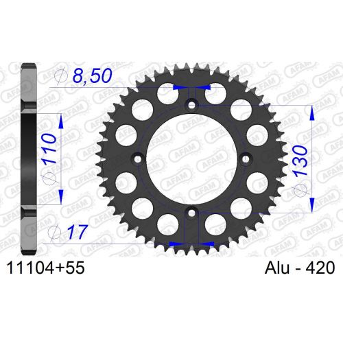 COURONNE ALU AFAM #420 S/C 11104