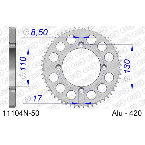 COURONNE ALU AFAM #420 11104N