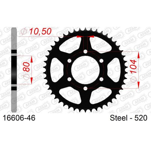 COURONNE ACIER AFAM #520 KAWASAKI 16606RLK