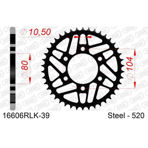 COURONNE ACIER AFAM #520 KAWASAKI 16606RLK