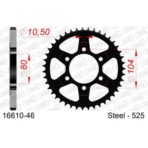 COURONNE ACIER AFAM #525 KAWASAKI 16610