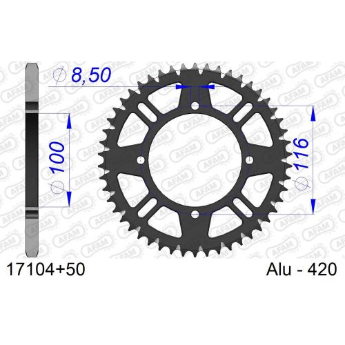 COURONNE ALU AFAM #420 S/C 17104