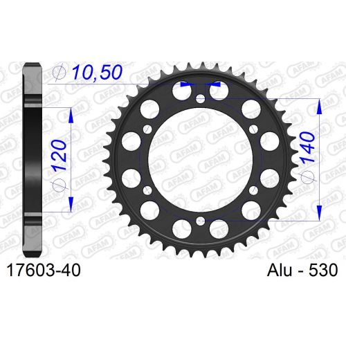 COURONNE ALU AFAM #530 ZZR600 93/94 17603