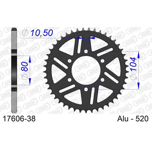 COURONNE ALU AFAM #520 ZX6R 17606