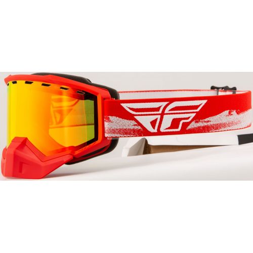 MASQUE FLY FOCUS SNOW RED/GREY W/ RED MIRROR/AMBER LENS