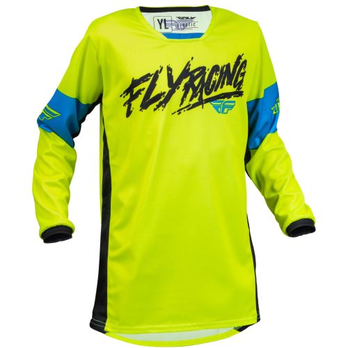 MAILLOT FLY KINETIC KHAOS JAUNE FLUO/NOIR/CYAN