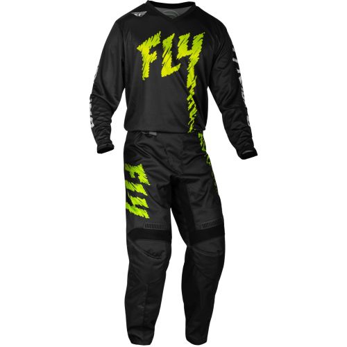 MAILLOT FLY F-16 NOIR/NEON GREEN/GRIS CLAIR