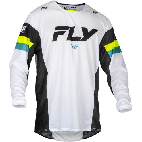 MAILLOT FLY KINETIC PRIX BLANC/NOIR/JAUNE FLUO