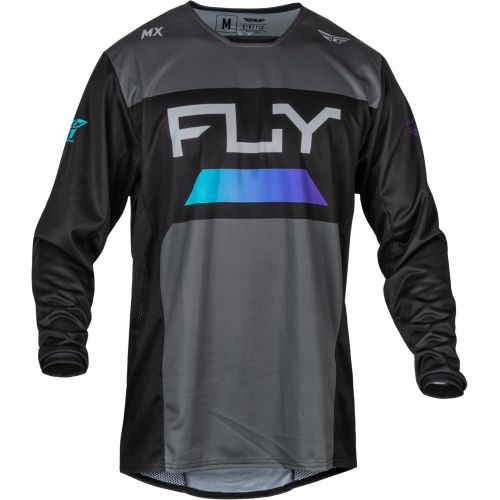 MAILLOT FLY KINETIC RELOAD CHARCOAL/NOIR/BLEU IRIDIUM