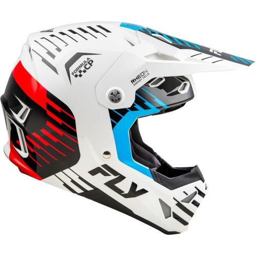 CASQUE FLY FORMULA CP SLICE BLANC/ROUGE/CYAN