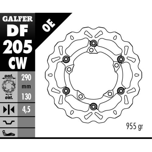 DISQUE GALFER WAVE FLOTTANT ROUTE  290X4,5MM