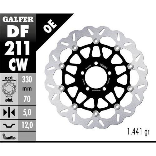 DISQUE GALFER WAVE FLOTTANT ROUTE 330X5MM ZX10 RR ABS 17-