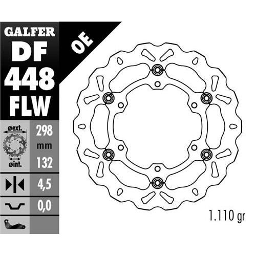 DISQUE GALFER WAVE FLOTTANT OFF ROAD 298X132X4.5MM