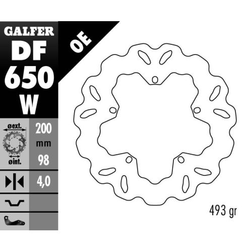 DISQUE GALFER FIXE WAVE 200X4MM PIAGGIO SKIPPER