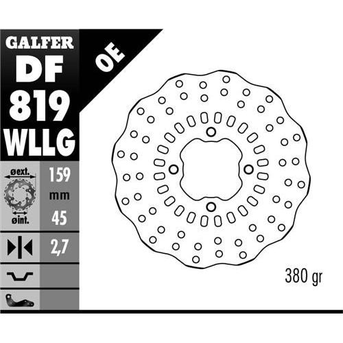 DISQUE GALFER WAVE FIXE RACING TRIAL 159X2.7MM