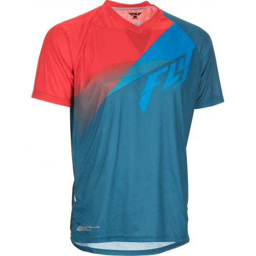 MAILLOT FLY SUPER D DARK TEAL CYAN RED
